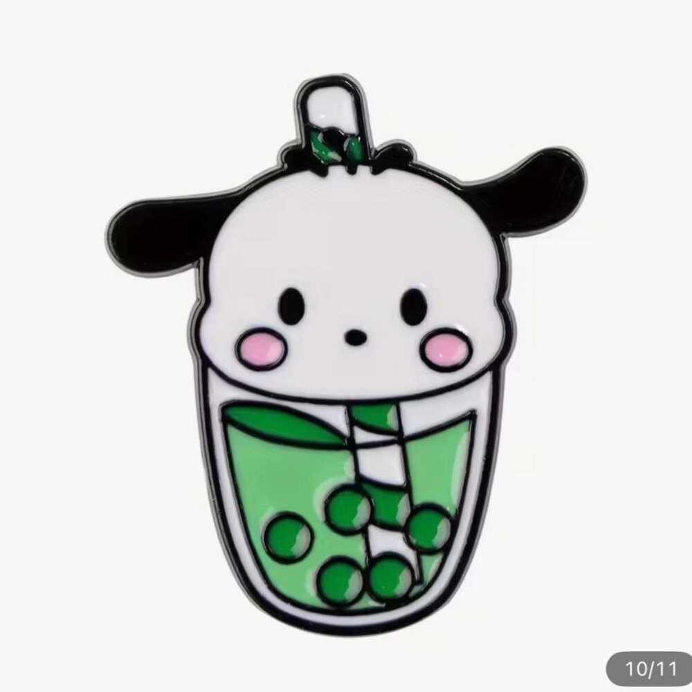 NEW - Pin SET, Boba, Hello Kitty Kuromi Cinnamoroll Pompompurin Melody 6PCS - Picture 7 of 9